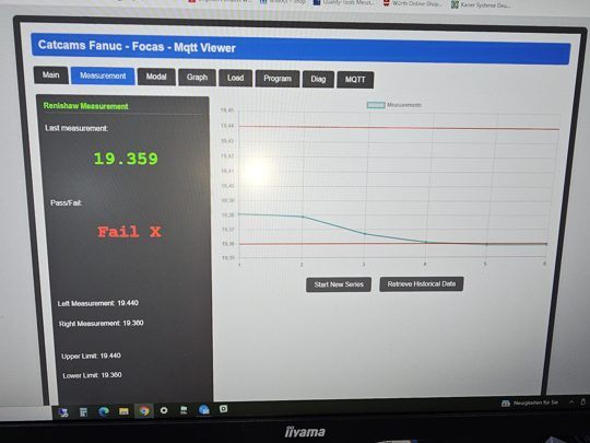 FOCAS CNC monitoring system screen